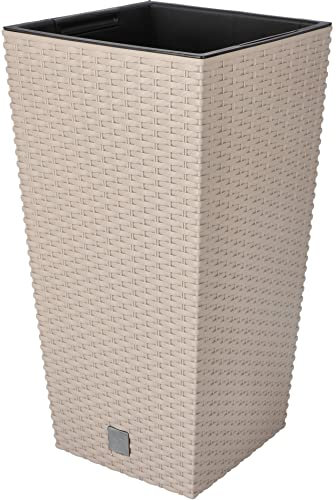 KOTARBAU® Blumentopf Rato Square mit Innentopf für Blumen und Sträucher Hoch Mocca 50 cm