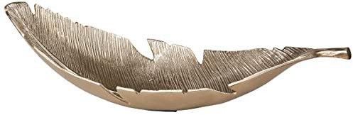 Casablanca Deko Blattschale - Aluminium - campagnerfarben - Länge 45,5 cm