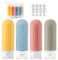 Flacon Voyage Silicone Contenant Voyage Étanches,Flacon Vide Voyage avec Étiquette et Sac EVA,89ml pas 100 ml Kit Voyage Avion,Récipient Voyage Accessoires Bouteille pour Shampoing/Gel Douche/Liquides