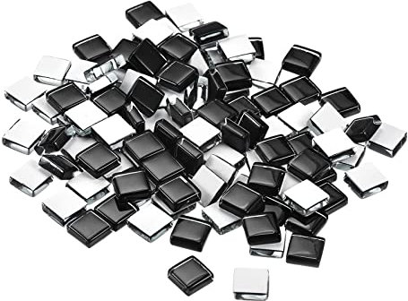 sourcing map Mosaic Tiles, Micro Glass Tiny Mini Mosaic Tile DIY Hobbies Handmade Crystal Free Stone Craft Material Creativity (Black Pack of 110)