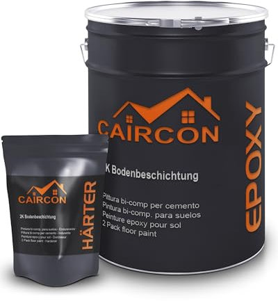CAIRCON 2K Epoxidharz Bodenbeschichtung für Garage, Beton & Werkstatt Basaltgrau - 2,5Kg