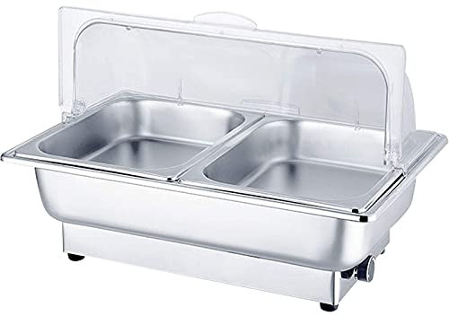 OYhmc Scaldavivande per Buffet Scaldavivande da 9 Litri, scaldavivande per Buffet in Acciaio Inossidabile e scaldavivande con Coperchio per PC, scaldavivande Elettrico per Buffet, Banchetti, Ideale p