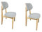 NordicStory Esszimmerstühle, Massivholz, Eiche, Grün, skandinavisches Design, modern, gepolstert, 2 Stühle, Nordic-Grau