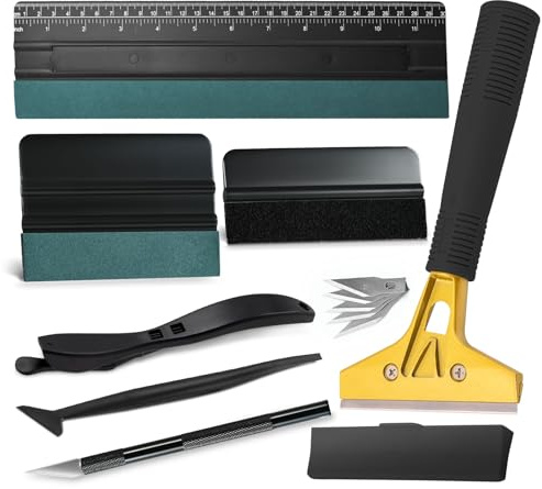 NEWISHTOOL Car Window Film Tinting Tools, Vinyl Wrap Kit, Auto Window Tint Tool Kit, PPF Installation Kit, Wallpaper Smoothing Tool w/Felt Squeegee, Big Squeegee, Blade Scraper, Vinyl Wrap Knife