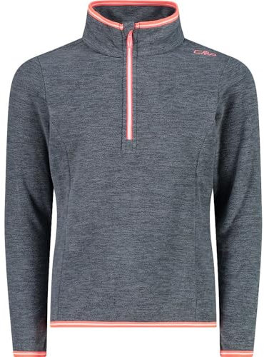 CMP - Kid G-Sweatshirt, Titan Mel-Red Fluo, 152