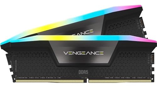 CORSAIR VENGEANCE RGB DDR5 RAM 48GB (2x24GB) 6400MHz CL36-48-48-104 1.35V Intel XMP 3.0 Desktop-Arbeitsspeicher – Schwarz (CMH48GX5M2B6400C36)
