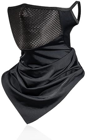CUZYP Foulards Bandana Unisexes,Cache Cou Moto,Masque Moto, Chiffon Anti-Poussière, Protection Uv Pour Femme Homme, Housse Respirante Réutilisable, Cyclisme En Plein Air(Noir)