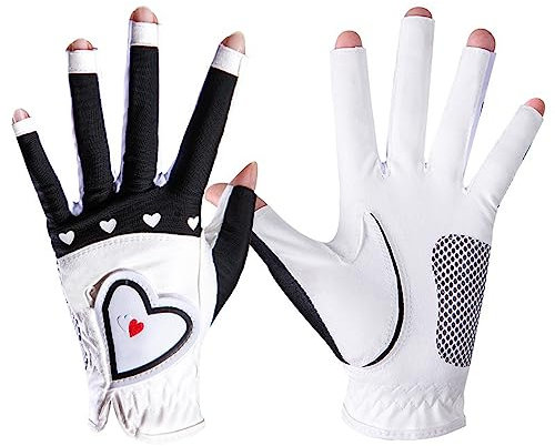 ThreeH 1 Paar Damen-Golfhandschuhe rutschfeste Handschuhe Allwetter-Griff Atmungsaktiv Leichtes Design für Outdoor-Sport Golf Fitness Radfahren