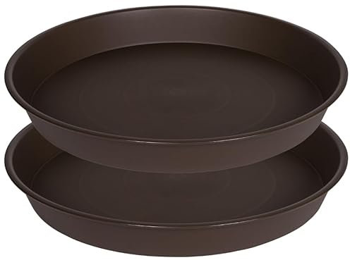 Bleuhome Vogeltränke für Vögel, 40,6 cm, 5,8 cm Tiefe, 40,6 cm, 43,2 cm, Kunststoff, extra groß, nur für den Außenbereich, Vogeltränke, Vogeltränke, Vogelfutterspender (43,2 cm, braun)