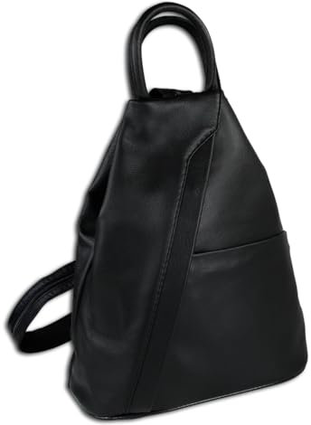 Toscanto Damen Cityrucksack Schultertasche Leder Rucksack Tasche schwarz OTT604RS Leder Schultertasche
