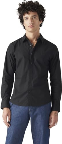 Levi's Homme Long-Sleeve Battery Housemark Slim, Jet Black, XS