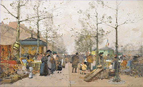 Toperfect 19 peintures Brocante Eugène Galien Paysage urbain parisien Art à l'huile sur toile - Œuvres d'art célèbres 02, €50-€2000 Peintes à la main par des professeurs d'académies d'art