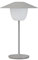 Blomus Mobile Leuchte -ANI Lamp Mini- Tischlampe mit Akku für Innen und Außen, 3 Lichtfarben, Dimmbar per Touch 14 x 21 cm (Satellite)