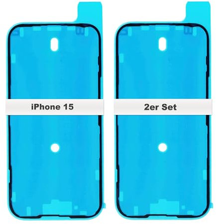 IS-TECK Lot de 2 autocollants de rechange pour iPhone 15 - Pour écran et boîtier - Film d'étanchéité LCD