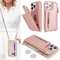 SailorTech Schutzhülle für iPhone 14 Pro, mit Kreditkartenfach für Damen, iPhone 14 Pro, Lederhülle, Geldbörse, Crossbody, mit Kreditkartenfächern, Reißverschluss, stoßfe