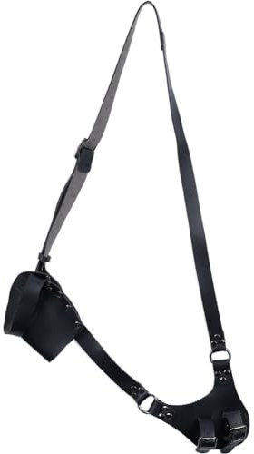GORGECRAFT Schwarzer Verstellbarer Schwertscheidengürtel Mit Schwertfrosch Leder Mittelalterlicher Piratendolchholster Schwertschultergurt Scheidenhalter Kostüm LARP Stoffzubehör Für Ritter Cosplay