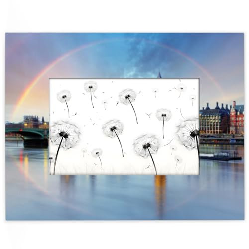 Yzrwebo London Big Ben Bilderrahmen, Brücke, Regenbogen, horizontal, Tischdisplay oder Wandmontage, Holz-Bilderrahmen für Fotos, Geschenk, Heimbüro-Dekor