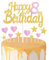 Gold Pink 8th Birthday Cake Topper, Girls 8th Birthday Decorations, Glitter Heart Stars Cake Toppers, Personalised Happy Birthday Cake Cupcake Toppers for Women Girls Baby Birthday Party Supplies