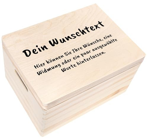 Creative DECO Caja de Regalo con tu Texto Personalizado | Caja Madera de Recuerdos Personalizada | Para Mujeres, Hombres y Parejas | Impresión | Personalizadas Personalizados para Cumpleaños, Fiestas