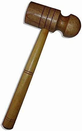 JaHaNa Sports Cricket Bat One Side Knocking Shesham Wooden Mallet (Hammer), Natural Colour Pack of 1