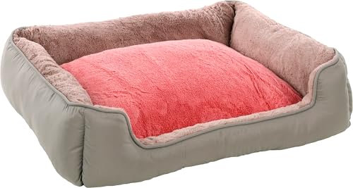 Flamingo Panier pour Chien Oddi Rectangle Rose 80x67x22cm - Housse Amovible avec Fermeture éclair - Lavable - Fond Anti-dérapant