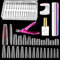 Nail Tips Kit, with 320PCS Auxiliary Line Nail Tips in 15 Sizes, Nail Glue, UV Lamps for Gel Nails, Acrylic Nail Cutter, Nail files and Nail Buffer, Acrylic Nail kit for Nail Perfect for Beginners