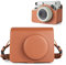 HIYQIN Schutzhülle aus Leder Kompatibel mit Fujifilm Instax Wide 400 Sofortbildkamera, für Instax Wide 400 Tasche mit Schultergurt - Braun