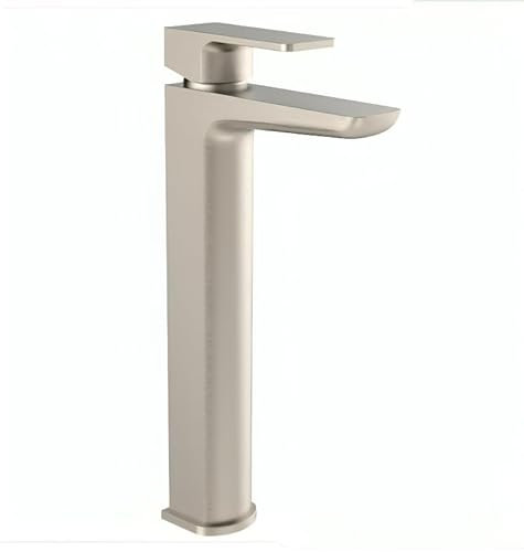 Brushed Nickel Tall High Rise Mono Basin Mixer Tap