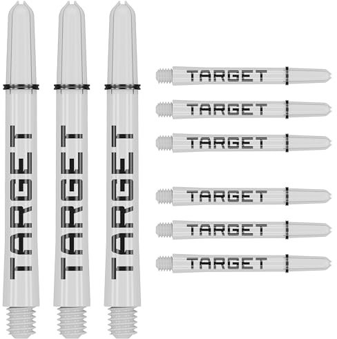 Target Darts Pro Grip Tag Shaft (9er Pack) Multipack Shafts Profi Dart Zubehör, Dart Shaft Set – Schwarz & Weiß, Länge: Medium