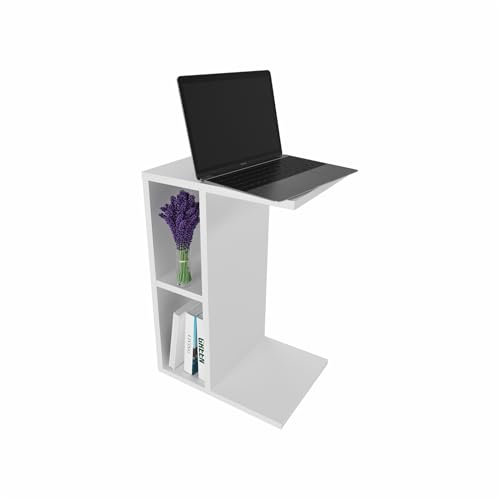 sugodesign Beistelltisch, multifunktionaler Couchtisch, stylischer Fernsehtisch, weiß, Holz-Optik, Eiche-Optik, Lowboard, Fernsehschrank, TV Regal, Wohnzimmertisch, Esstisch (Weiß)