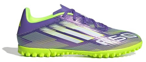 adidas Unisex F50 Club Turf Football Boots, Purple Rush/Cloud White/Lucid Lemon, 42 EU