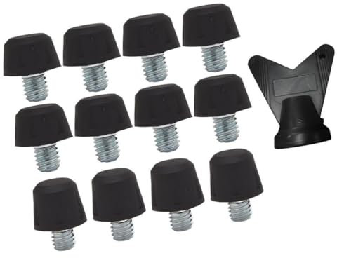 12 piezas de clavos para zapatos de fútbol, clavos para zapatos de fútbol, cómodos, de 8 mm y 11 mm, con llave, tacos de rugby para Adidas, Negro