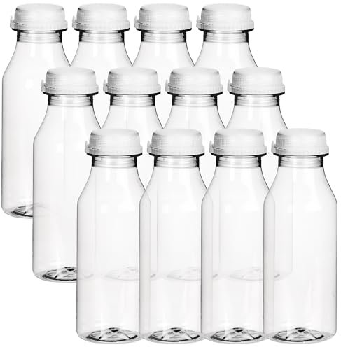 Signature Packaging - Reusable Plastic Smoothie Juice Bottles - 250ml - 12 Pack