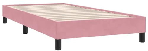 vidaXL Cadre de lit sans Matelas Rose 80x210 cm Velours, lit, sommier, lit en Velours, Meuble de Chambre à Coucher, lit Simple, lit rembourré