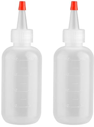 Tabanzhe Squeeze Bottle-2PCS 120ml Reusable Portable Applicator Bottle with Nozzles Plastic Squeezy Bottles Graduated Dispensers for Liquid Shampoo Body Wash Paint Art Crafts Glue