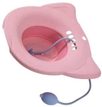 Vaguelly Kompaktes Sitzbad Sitzwaschbecken für Postpartale Pflege Hämorrhoiden PP/Tpr 43X40X6,5cm Rutschfest Rosa
