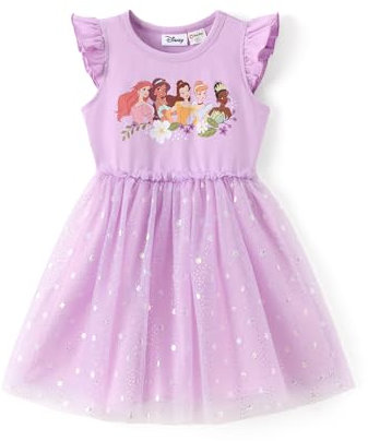 Disney Frozen Elsa Prinzessin Cinderella Ariel Jasmin Rapunzel Baby/Kleinkind Kleid Rüschen Langarm Mesh Decke Tüll Kleid, princess, 98