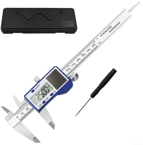 HOHOVYVY Digital Messschieber 150MM Hochpräzise Schieblehre Aus Edelstahl Mit LCD Display Solar Batterie Messgerät Für Industrie Handwerk