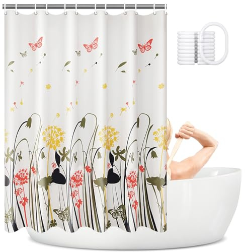 Set di tende da doccia con ganci, fodera per tenda da doccia PEVA, tende da doccia extra lunghe per il bagno