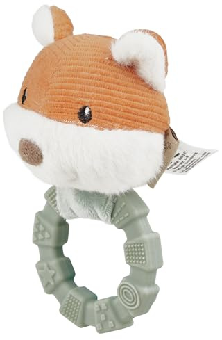 Sterntaler Greifling Fuchs Filou mit Rassel - Silikon Greifring mit Strukturoberfläche - Zahnungshilfe - niedliches Baby Spielzeug ab Geburt, Geschenkidee - unisex, steingrün