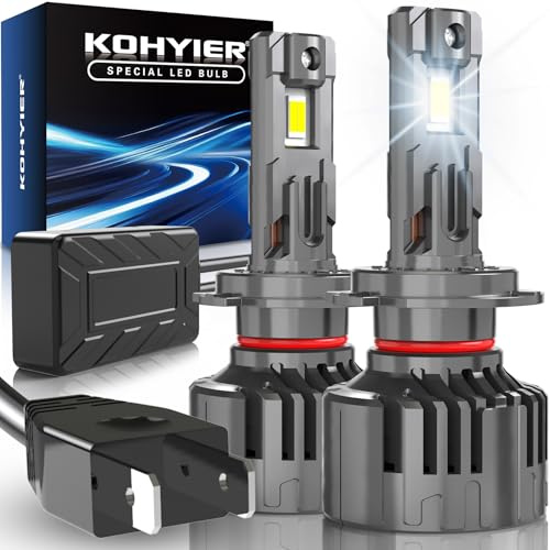 KOHYIER H7 LED Headlight Bulb, 800% 40000LM 180W Ultra Brighter H7 Headlight Bulb, 6500K White 12V 24V Plug & Play, Pack of 2