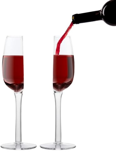 Wiboie Lot de 2 demi-verres à vin, demi-tasse en à tige longue pour vin, demi-tasse à longue tige pour bar de nuit R