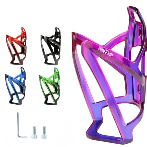 HaTur Universal Bike Water Bottle Cage, Lightweight water Bottle Holder with Screws, Durable Cycling Drink Cup Holder for MTB, Road Bikes, Bicycle (Blue Purple)