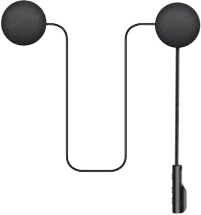 FOMIYES Wireless Motorbike Helmet Headset 5.0 with Battery Level Display, Sturdy Plastic Outdoor Helmet Earphone for Stereo Sound and Handsfree Calls