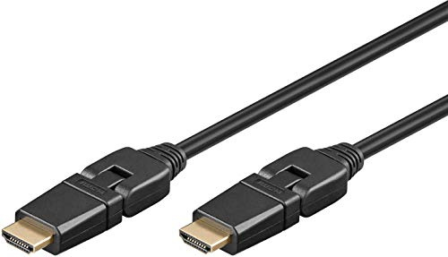 Goobay High Speed HDMI Kabel 360 Grad drehbarer Stecker mit Ethernet, HDMI Stecker > HDMI Stecker, 4K Auflösung, HDTV, 3D Wiedergabe, 1 Meter