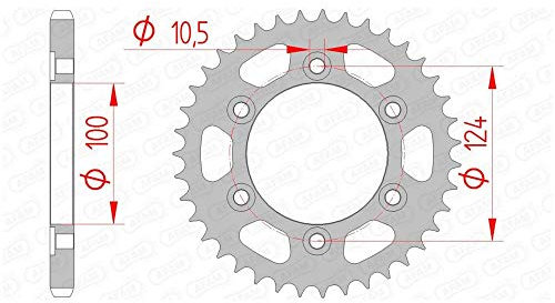 Stahl-Kettenrad AFAM 525-38Z (Silber)