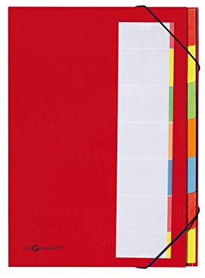 Pagna 44171-01 Deskorganizer 7-teilig Color-Einband, Eckspanngummi, dehnbarer Rücken farbiges Griffregister, rot