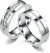Bishilin Edelstahl Ringe Partner Set, Hochzeit Ringe Paar 6MM Hochglanzpoliert mit Zirkonia Partnerringe Nickelfrei für 2 Damen Gr.60 (19.1) & Herren Gr.60 (19.1)