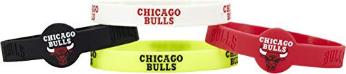 aminco NBA Chicago Bulls Silikonarmband (4er-Pack), One Size, mehrfarbig NBA-BC-283-10