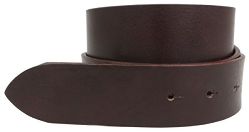 Wechselgürtel aus Vollrindleder ohne Schnalle 4 cm | Druckknopf-Gürtel für Damen Herren 40mm | Leder-Gürtel 4cm | Braun 85cm